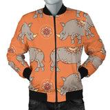 Rhino Pattern Theme Men Bomber Jacket