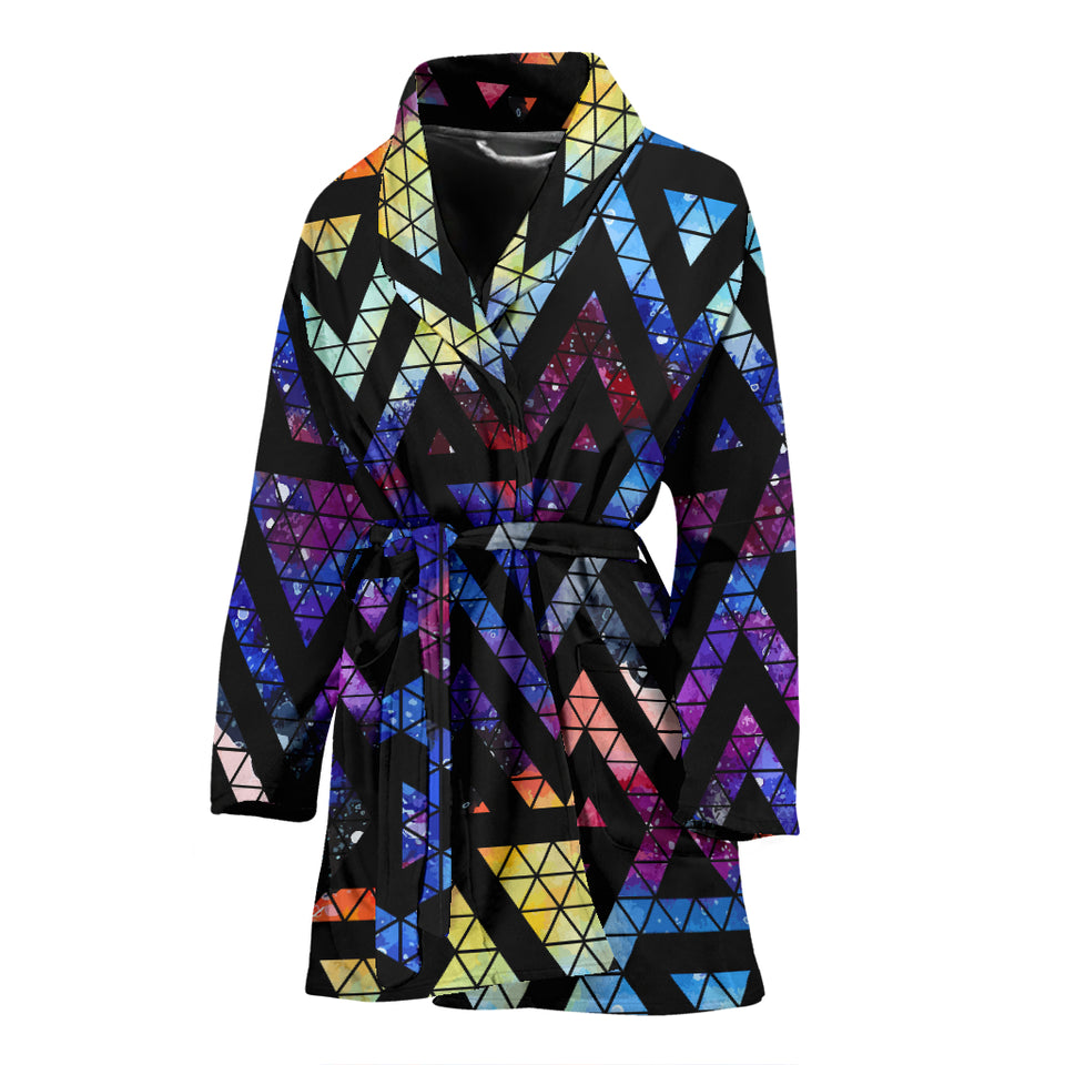 Space Colorful Tribal Galaxy Pattern Women Bathrobe