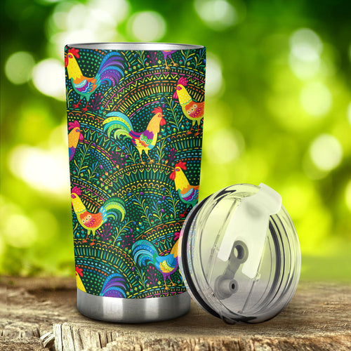 Rooster Chicken Pattern Theme Tumbler