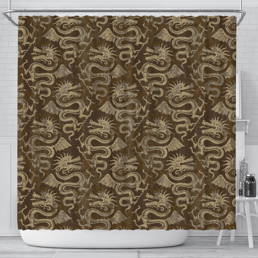 Dragon Pattern Shower Curtain Fulfilled In US