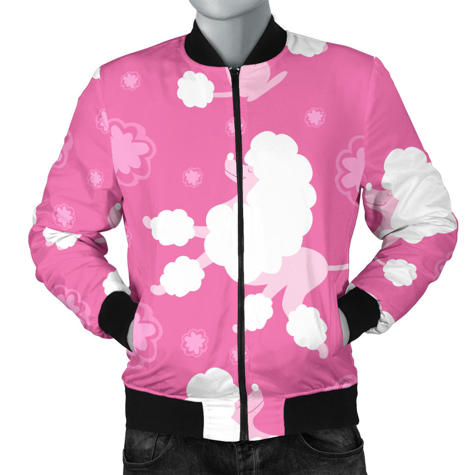 Poodle Pink Theme Pattern Men Bomber Jacket