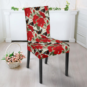 Hibiscus Pattern Print Design 04 Dining Chair Slipcover