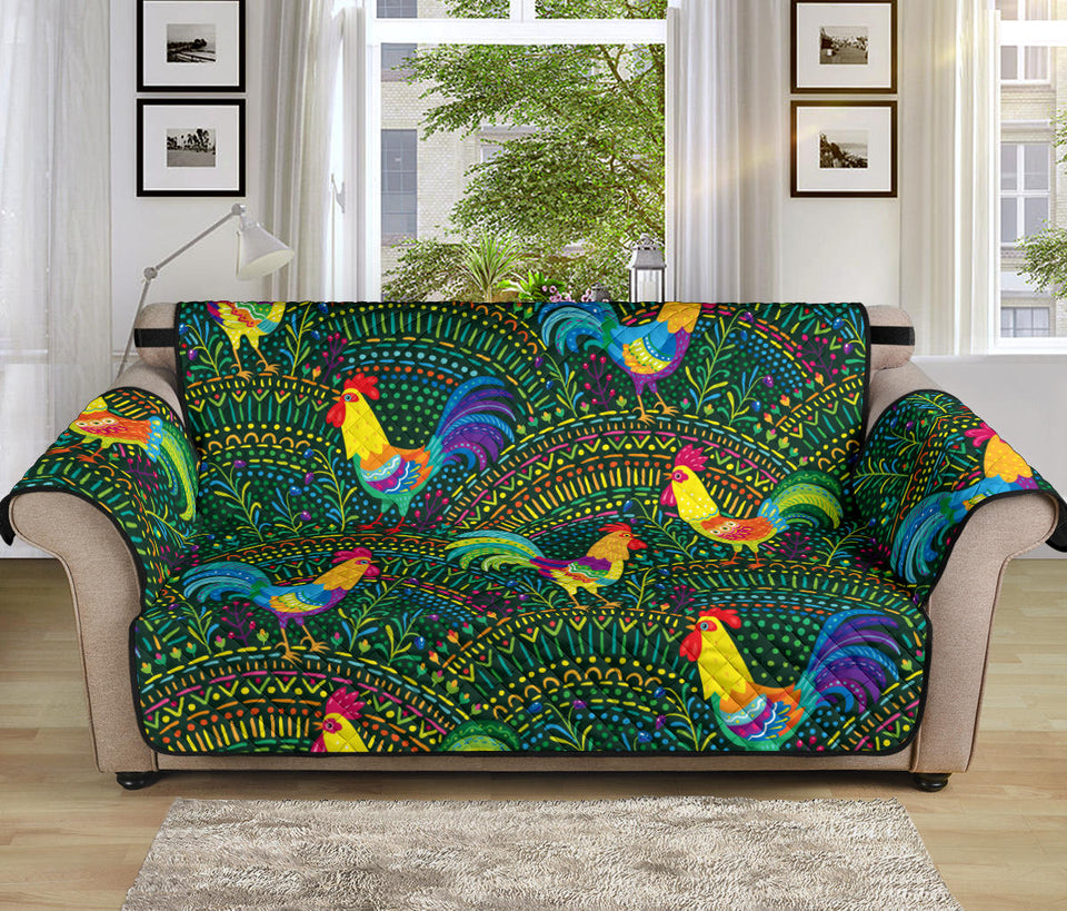 Rooster Chicken Pattern Theme Sofa Cover Protector