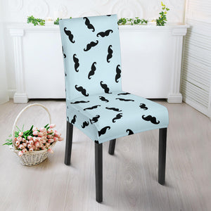 Mustache Beard Pattern Print Design 03 Dining Chair Slipcover