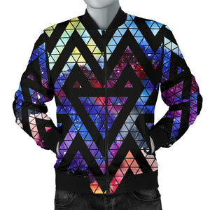 Space Colorful Tribal Galaxy Pattern Men Bomber Jacket