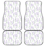 Eiffel Tower Lavender Pattern Print Design 01 Front and Back Car Mats