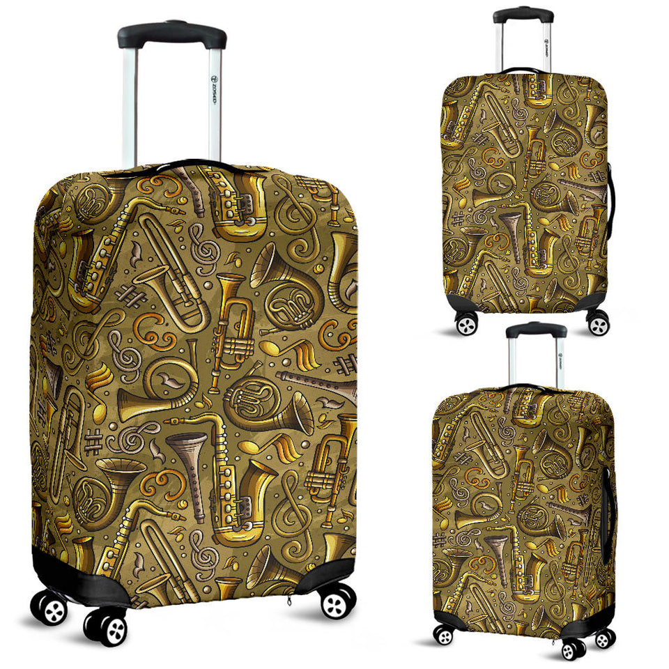 Saxophone Gold Pattern Luggage Covers