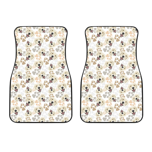 Golden Retriever Pattern Print Design 02 Front Car Mats