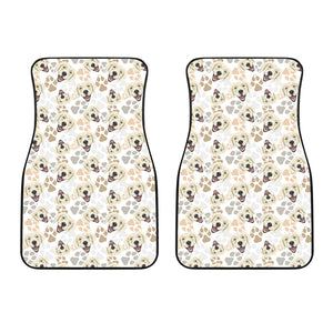 Golden Retriever Pattern Print Design 02 Front Car Mats