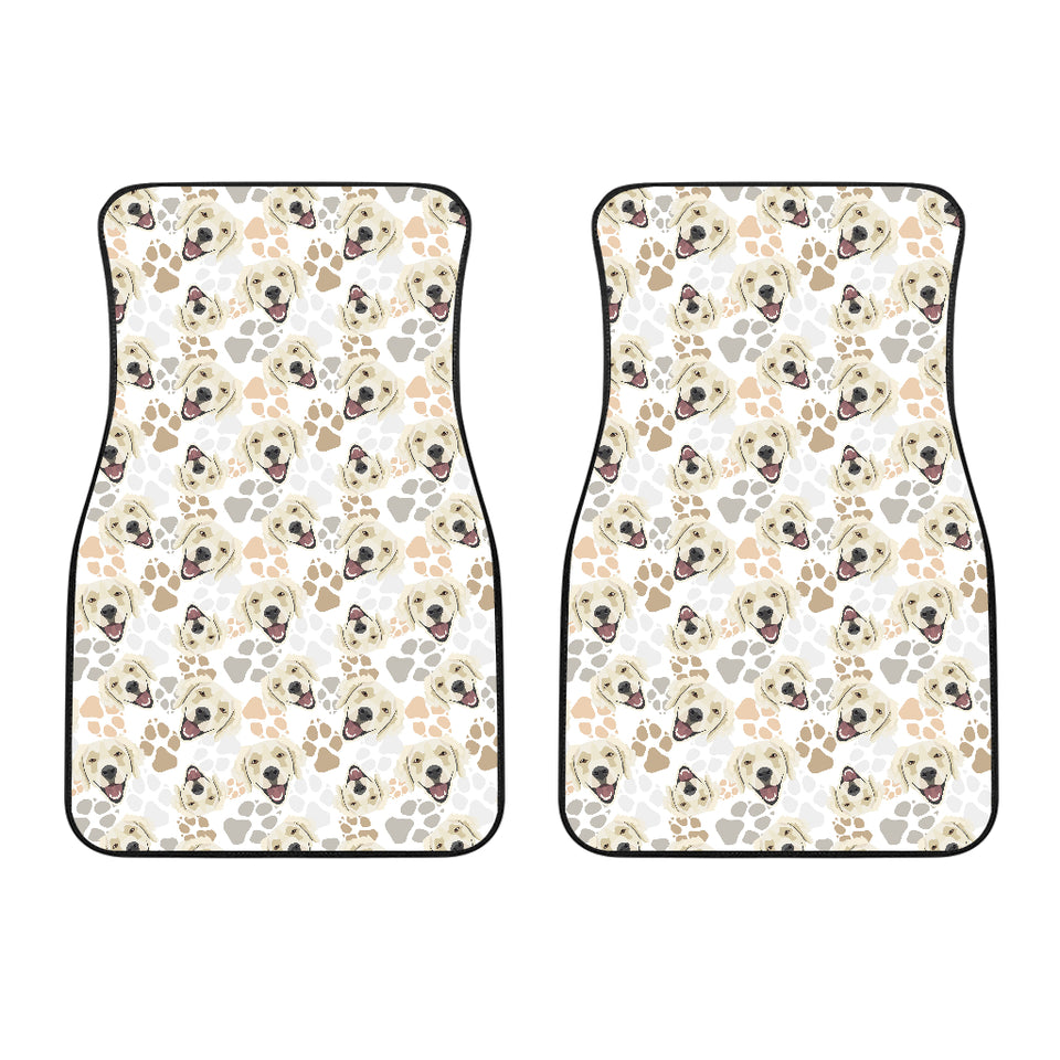 Golden Retriever Pattern Print Design 02 Front Car Mats