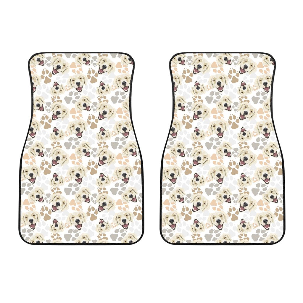 Golden Retriever Pattern Print Design 02 Front Car Mats