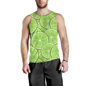 Sliced Lime Pattern Men Tank Top