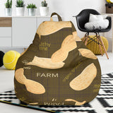 Peanut Pattern Green Background Bean Bag Cover