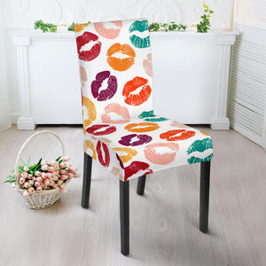 Lips Pattern Print Design 03 Dining Chair Slipcover