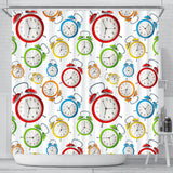 Colorful Clock Pattern Shower Curtain Fulfilled In US