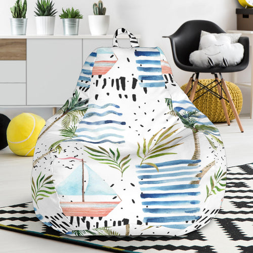 Sailboat Pattern Theme Bean Bag Cover