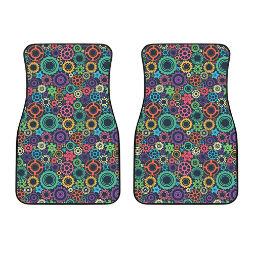 Gear Pattern Print Design 02 Front Car Mats