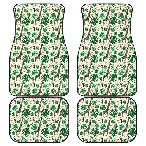 Giraffe Pattern Print Design 02 Front and Back Car Mats