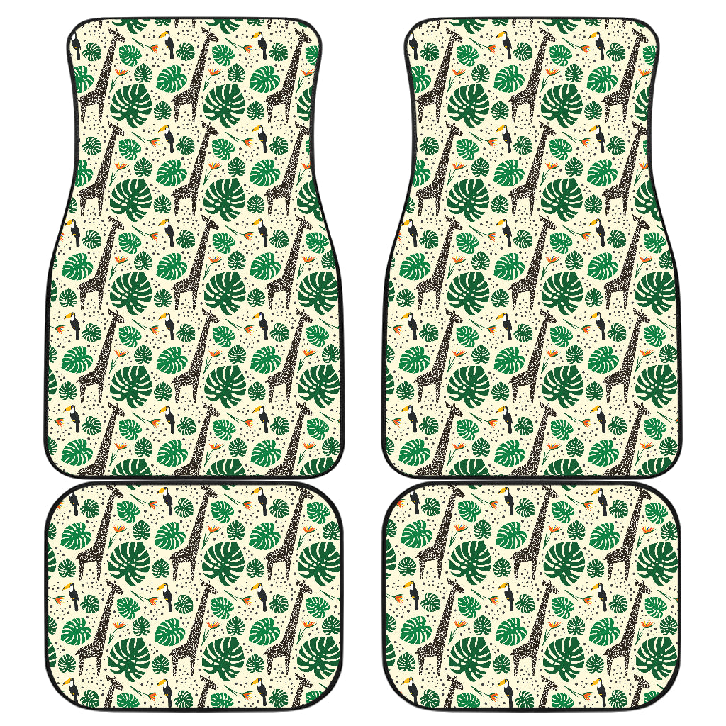 Giraffe Pattern Print Design 02 Front and Back Car Mats