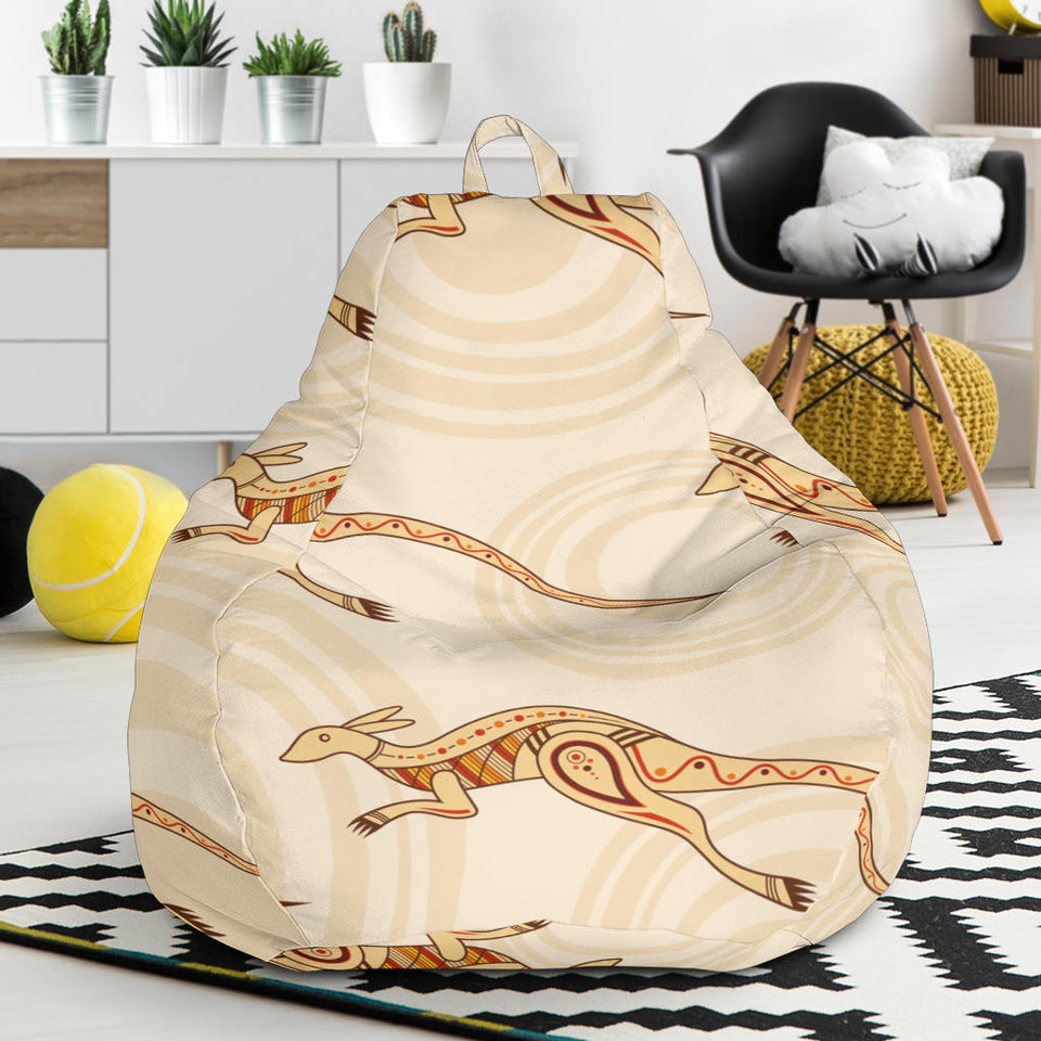 Kangaroo Aboriginal Pattern Background Bean Bag Cover