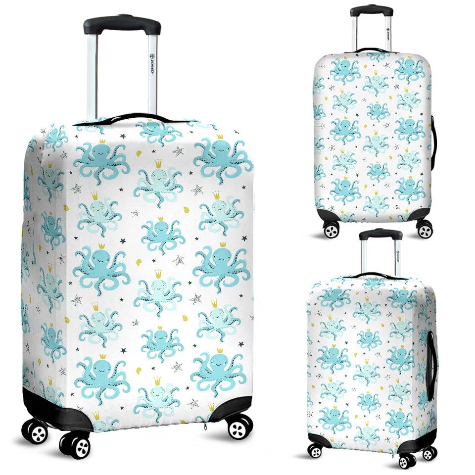 Octopus Blue Pattern Luggage Covers