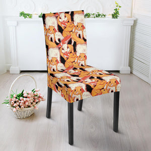 Squirrel Pattern Print Design 04 Dining Chair Slipcover