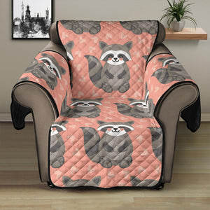 Raccoon Heart Pattern Recliner Cover Protector