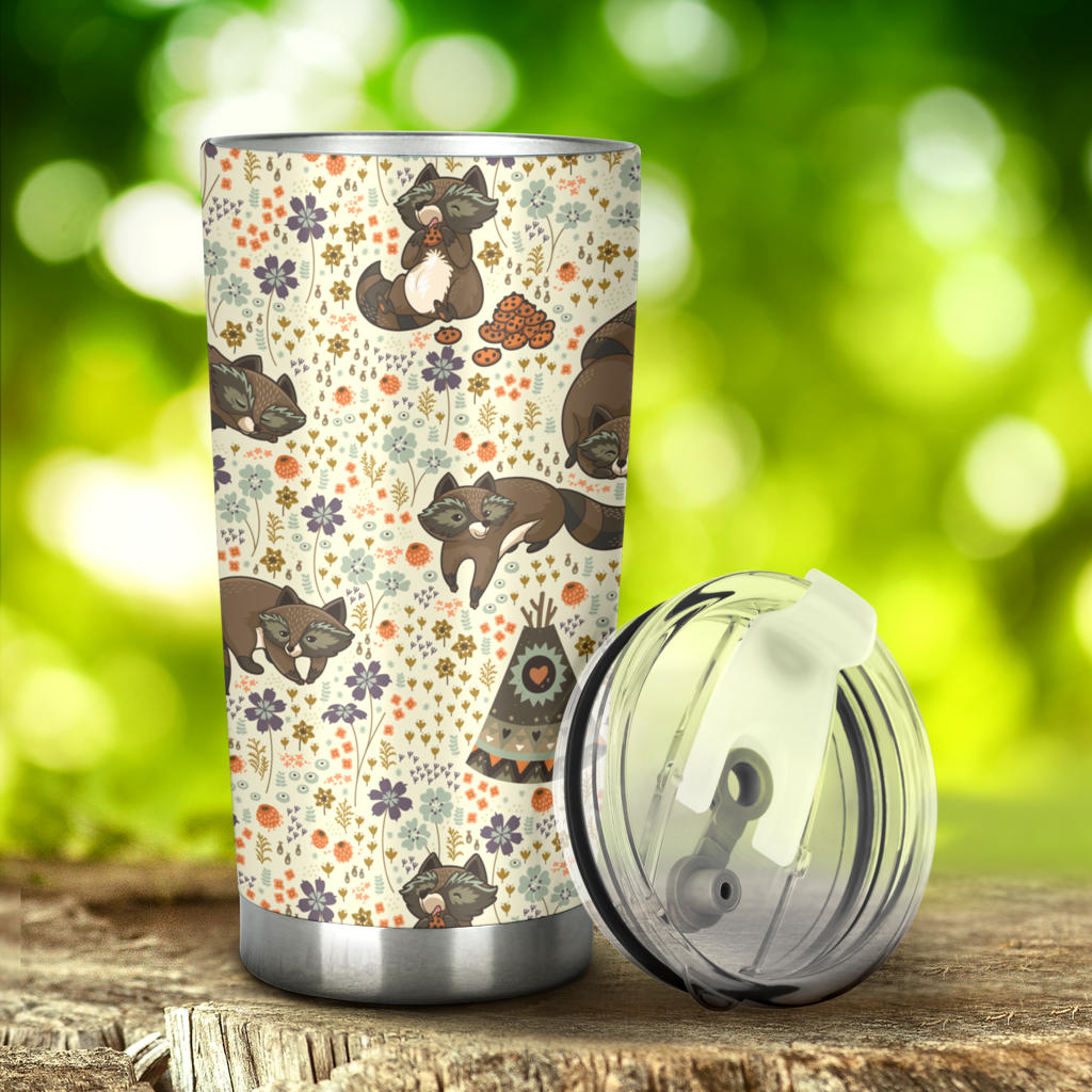 Raccoon Pattern Tumbler