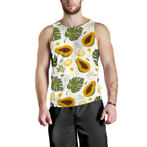 Papaya Leaves Flower Pattern Men Tank Top