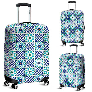 Blue Theme Arabic Morocco Pattern Luggage Covers