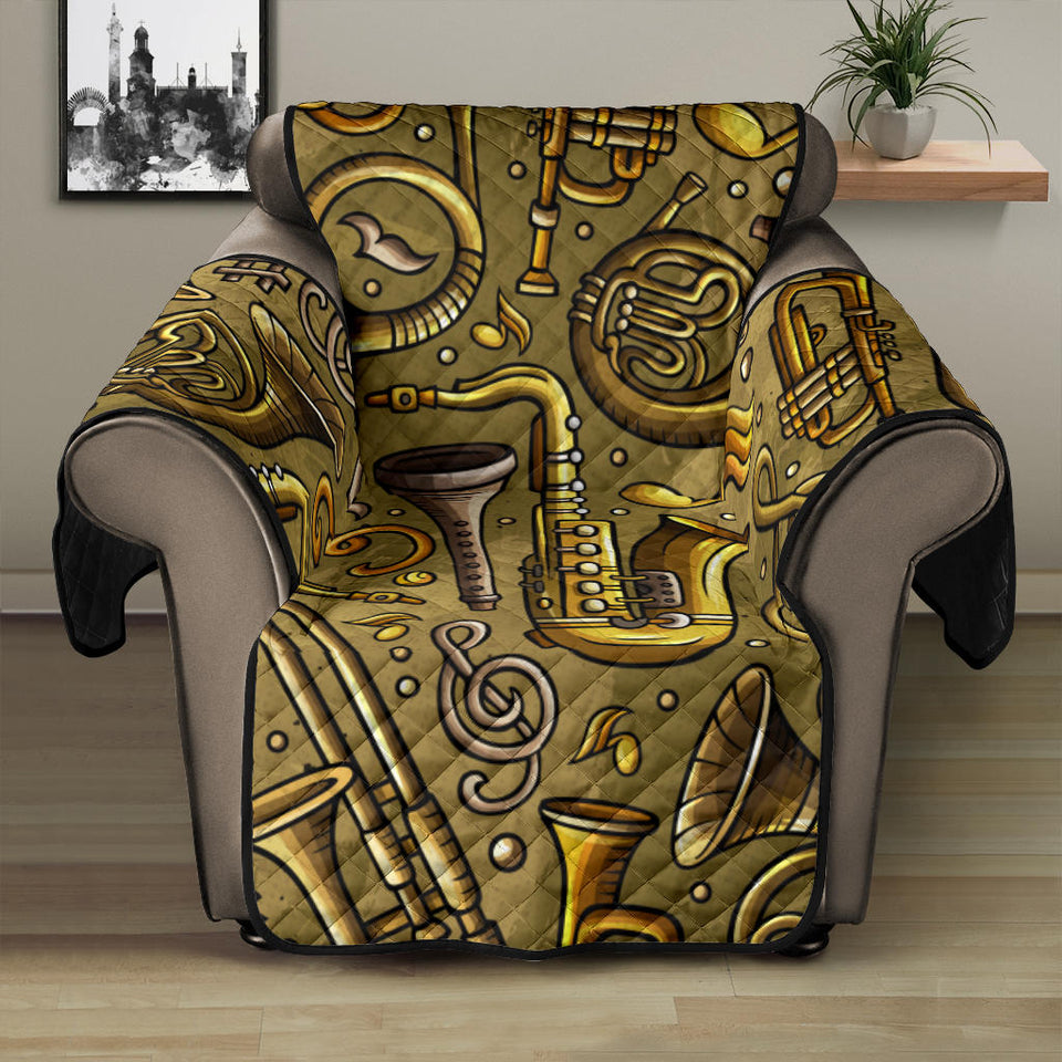Saxophone Gold Pattern Recliner Cover Protector