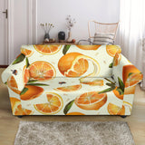 Orange Pattern Loveseat Couch Slipcover