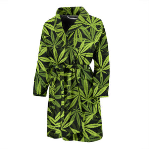 Canabis Marijuana Weed Pattern Print Design 03 Men Bathrobe