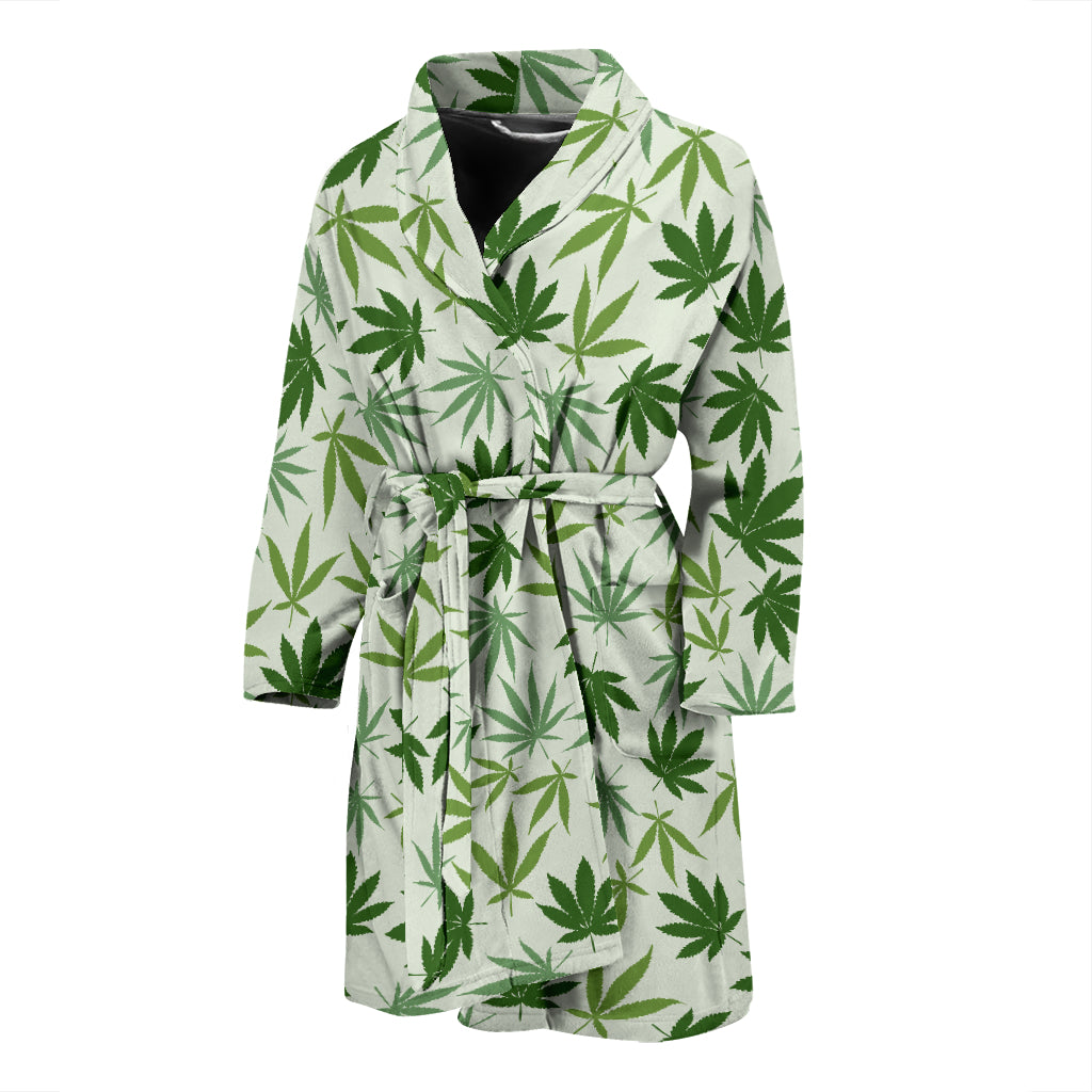 Canabis Marijuana Weed Pattern Print Design 02 Men Bathrobe