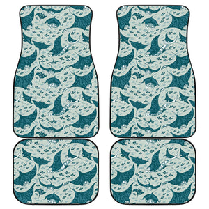 Stingray Pattern Print Design 01 Front and Back Car Mats