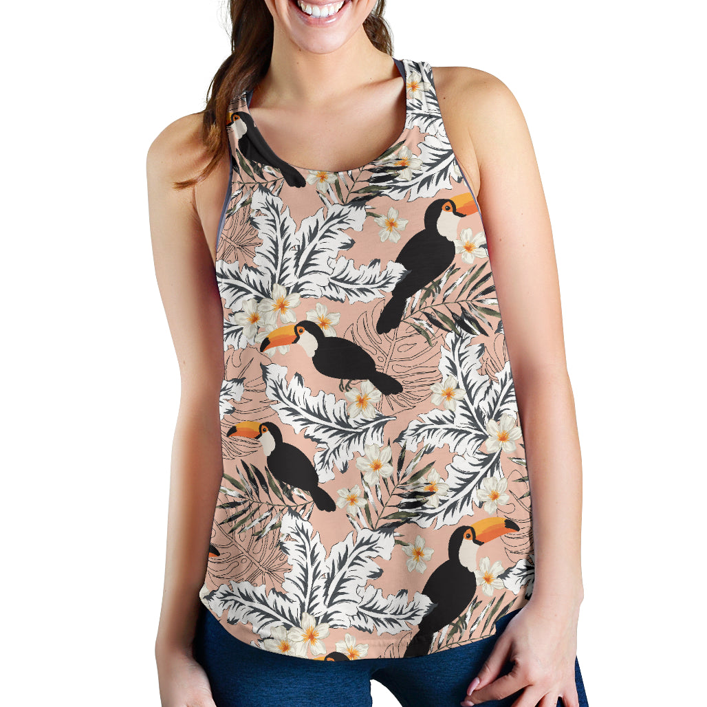 Toucan Theme Pattern Women Racerback Tank Top