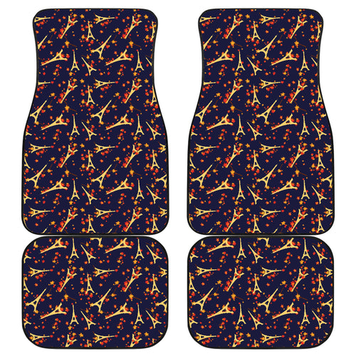 Eiffel Tower Pattern Print Design 02 Front and Back Car Mats