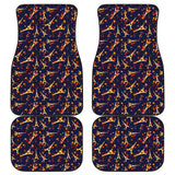 Eiffel Tower Pattern Print Design 02 Front and Back Car Mats