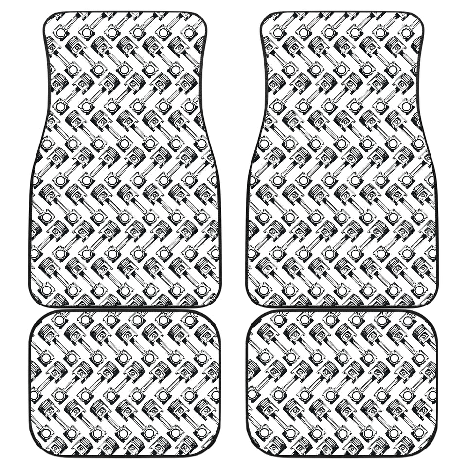 Engine Piston Pattern Print Design 03 Front and Back Car Mats