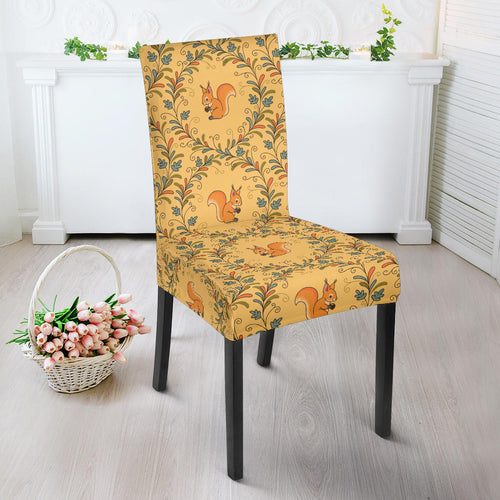 Squirrel Pattern Print Design 01 Dining Chair Slipcover