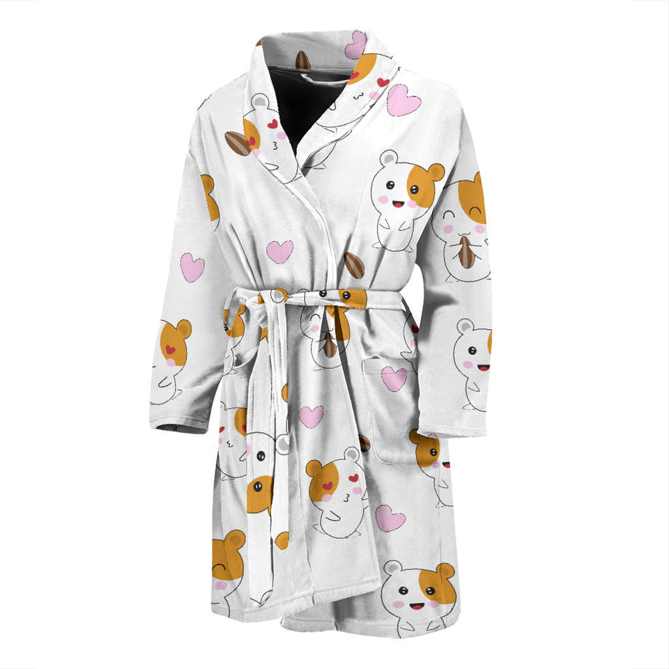 Hamster Seed Heart Pattern Men Bathrobe