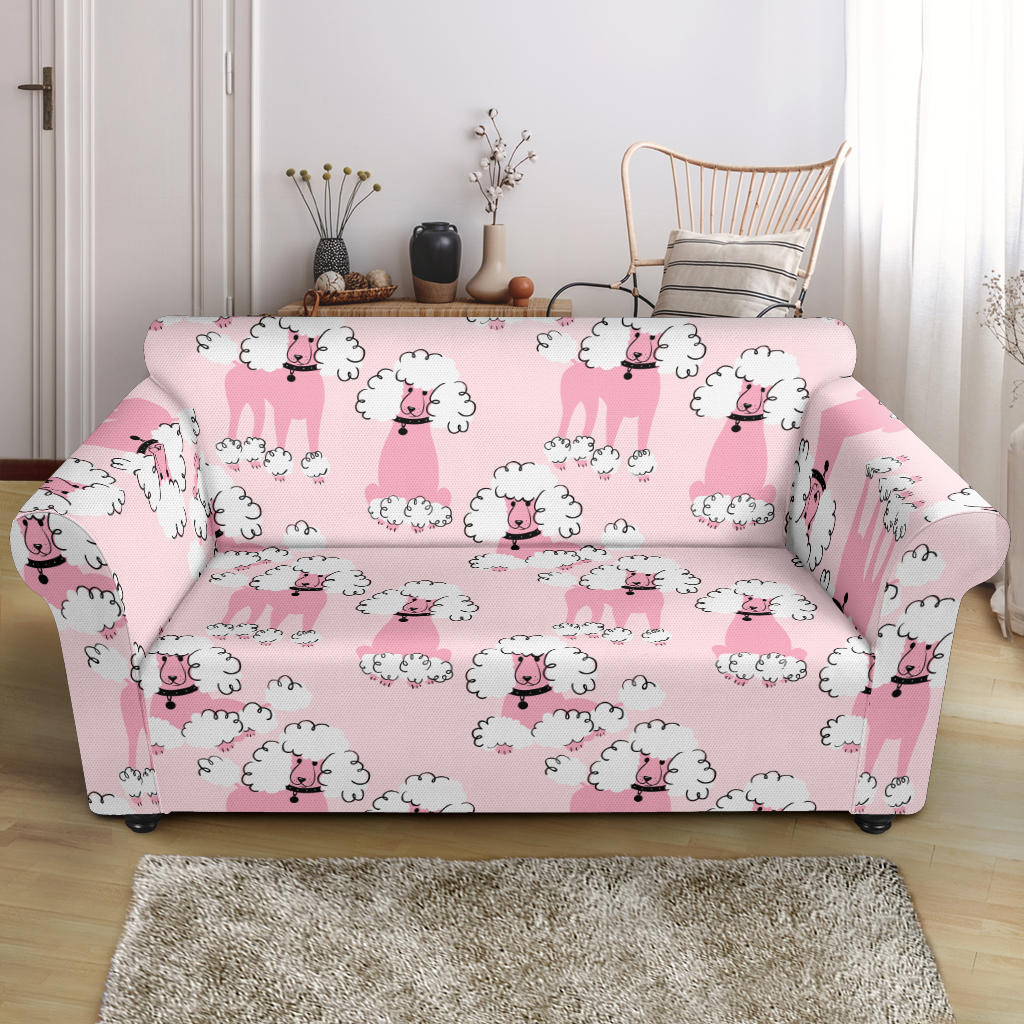 Poodle Pattern Loveseat Couch Slipcover