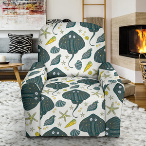 Stingray Pattern Print Design 03 Recliner Chair Slipcover