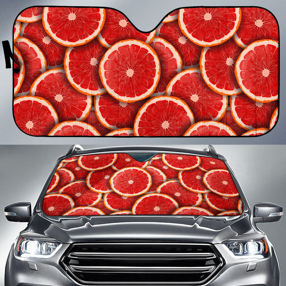 Sliced Grapefruit Pattern Background Car Sun Shade