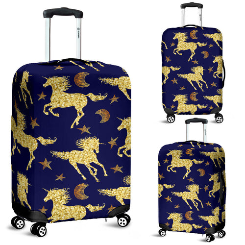 Unicorn Gold Pattern Luggage Covers