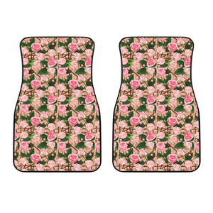 Rose Pattern Print Design 04 Front Car Mats