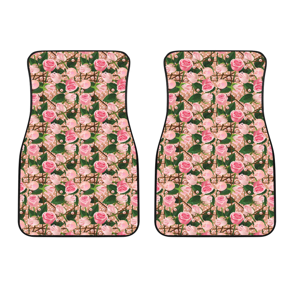 Rose Pattern Print Design 04 Front Car Mats