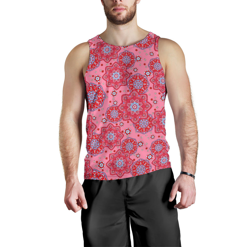 Indian Pink Pattern Men Tank Top