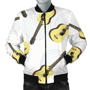 Classic Guitar Pattern Men Bomber Jacket