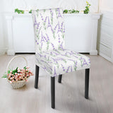 Eiffel Tower Lavender Pattern Print Design 01 Dining Chair Slipcover